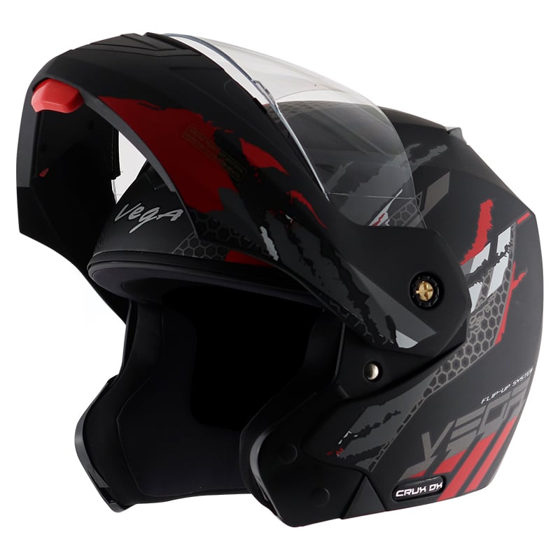 Vega მოდულარი ჩაფხუტი Crux Dx Flex Dull Black Red, ფოტო 1