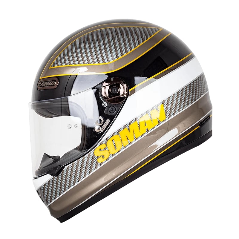 SOMAN კლასიკური ჩაფხუტი H9 BLACK GOLDEN SPACIOUS, ფოტო 1