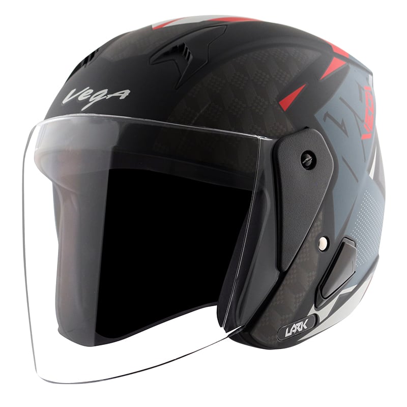 Vega ღია ჩაფხუტი Lark Twist Dull Black Red, ფოტო 1