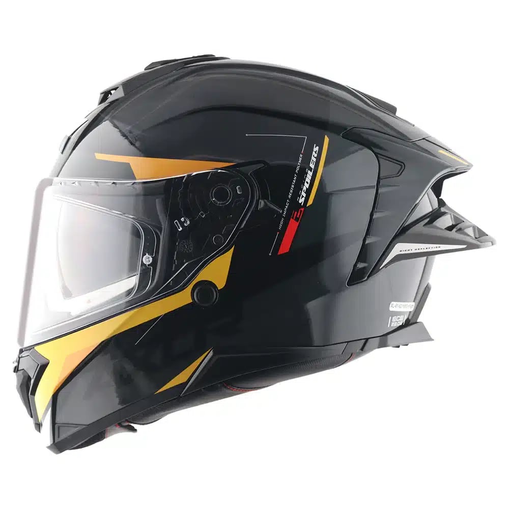 AXOR დახურული ჩაფხუტი BRUTALE KRYPTYC BLACK YELLOW DUAL SPOILER, ფოტო 1