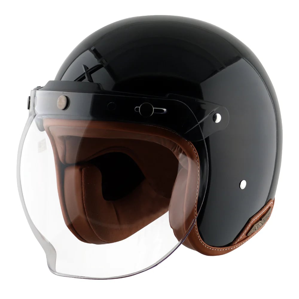 AXOR RETRO JET ღია ჩაფხუტი GLOSS BLACK, ფოტო 1