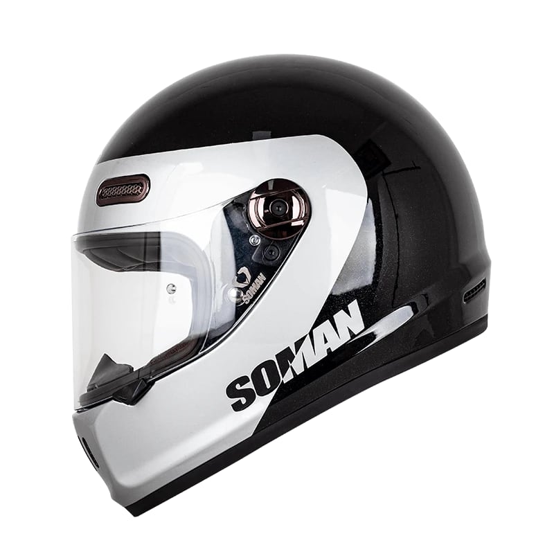 SOMAN კლასიკური ჩაფხუტი H9 BLACK SILVER EQUATOR, ფოტო 1