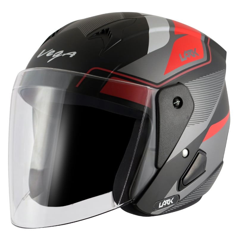 Vega ღია ჩაფხუტი Lark Legend Dull Black Red, ფოტო 1
